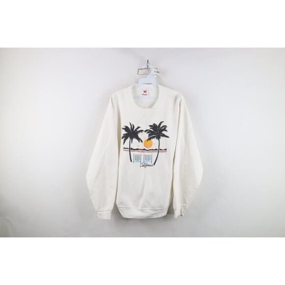Vtg 90s Streetwear Mens Large Distressed Heavyweight California Sweatshirt USA - Picture 1 of 14